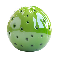 Green sphere with numerous small holes.