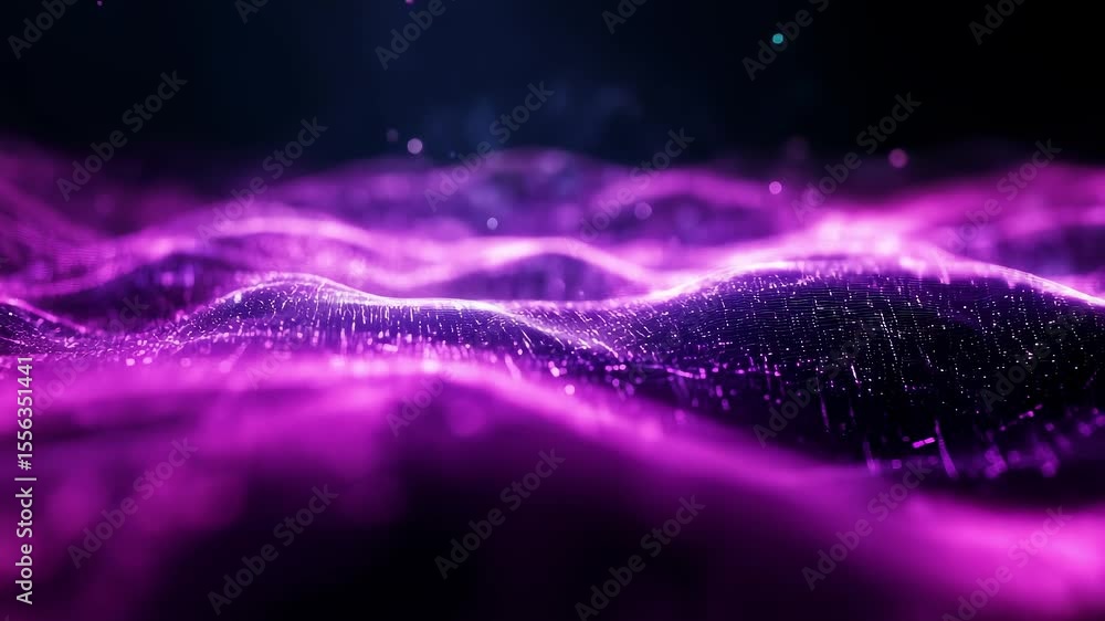 Aufkleber digital particle wave abstract background motion graphics