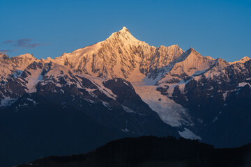 Golden Sunrise at Meili Snow Mountain Kawagarbo Peak
