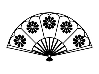 Minimalist Floral Hand Fan Pastel Color Palette Modern Mini Symbol Element