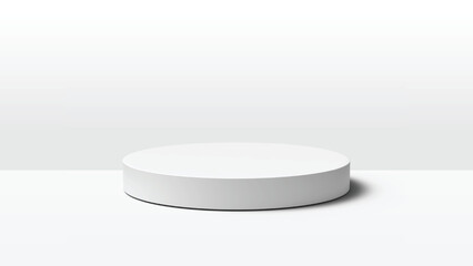 White Round Display Pedestal – Minimalist Product Platform Mockup