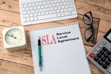 Photo concept for 'Service Level Agreement (SLA), a formal contract between a service provider and...