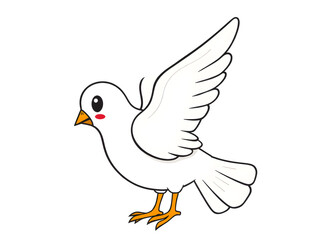 Fototapeta premium A white bird with a red beak and pinkish cheeks