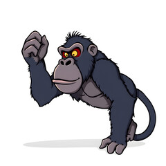 Obraz premium A cartoonish gorilla with a menacing look on his face