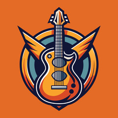 Guitar silhouettes set.Acoustic and heavy rock electric guitars musical instruments. Simple set of electric guitar vector icons for web design. Music symbols collection.Vector ilustration