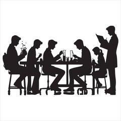 Minimalist  Students in a Laboratory Silhouette 