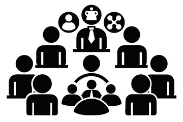 meeting icon set sihouette black vector bundle