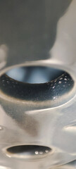 Metal hole in black glossy finish