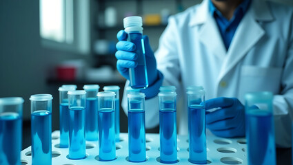 research medical equipment test and biochemistry microscope insulin medical research team science laboratory test tubes , lab equipment