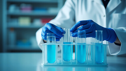 research medical equipment test and biochemistry microscope insulin medical research team science laboratory test tubes , lab equipment