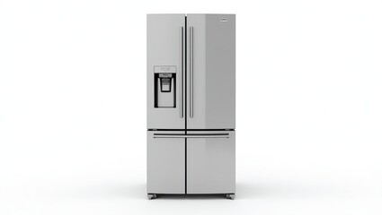 modern refrigerator isolated on white