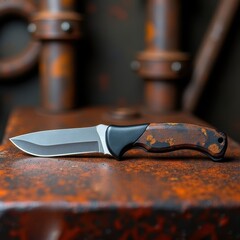 Knife on Hammered Metal - Industrial Studio Photography
