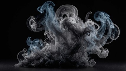 Swirling Patterns of Smoke Rise Elegantly Against a Dark Background