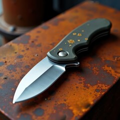 Knife on Hammered Metal - Industrial Studio Photography