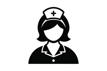 the nurse sihouette black vector