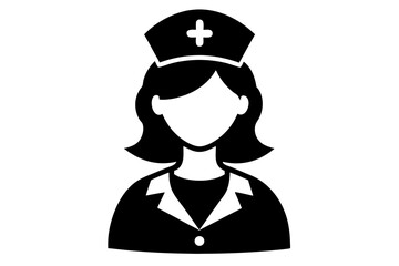 the nurse sihouette black vector