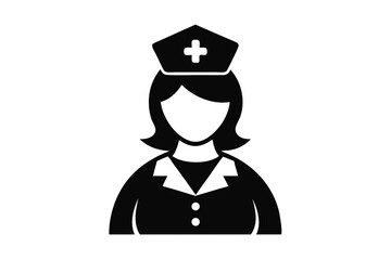 the nurse sihouette black vector