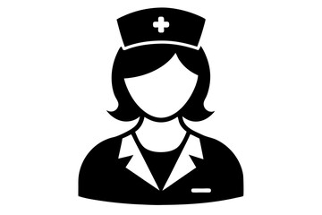 the nurse sihouette black vector