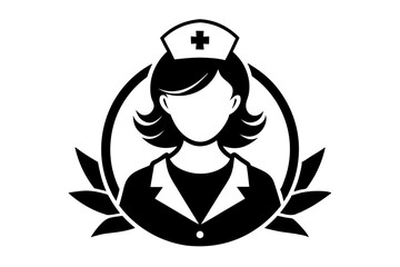 the nurse sihouette black vector