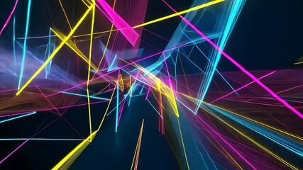 Abstract geometric shape technology digital hi-tech concept background, vibrant colors, sharp lines, futuristic design