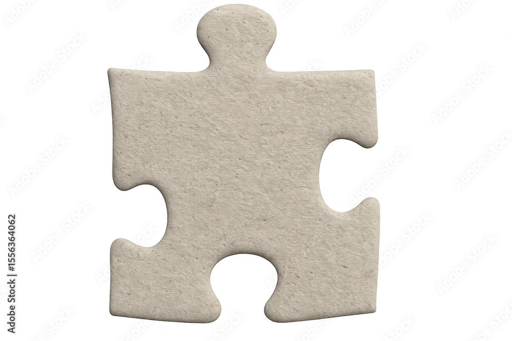 Poster recycled cardboard jigsaw puzzle piece, close-up view highlighting unity, connectivity, and problem-