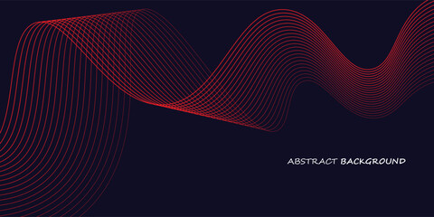 Abstract red wave line pattern on dark blue background. Futuristic technology concept.