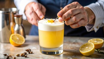 Bartender Preparing Delicious Whiskey Cocktail