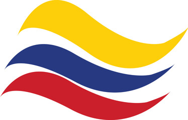 Obraz premium Colombia flag wave isolated or transparent background vector illustration.