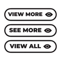 Elegant Black View More and See More Buttons with Eye Icon for Website Content Display