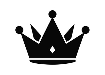 Simple black crown icon royal majesty king queen