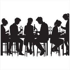 Minimalist  Students in a Laboratory Silhouette 