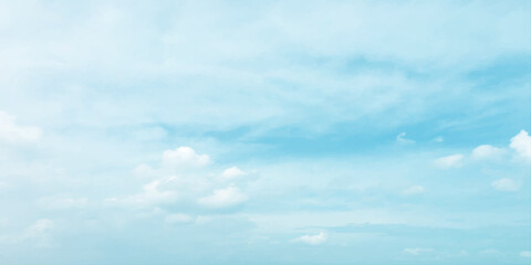 White clouds indicate blue sky, pure, fresh mind, changeable weather, sunny light, daylight, natural, dramatic sky light rays on the clouds landscape for background