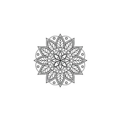 Circular pattern in the form of a mandala. Henna tatoo mandala. Mehndi style. Decorative pattern in oriental style. Coloring book page.
