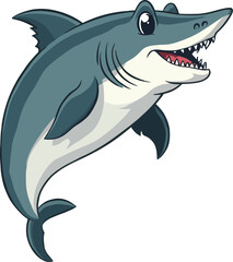 Naklejka premium Cute cartoon a illustrator vector barracuda