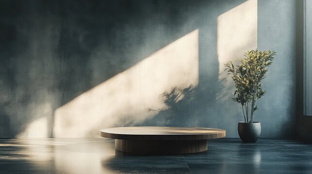 Light and Shadow Play - The interplay of light and shadow in minimalist design, creating mood, depth, and emphasis on form with a restrained color palette.