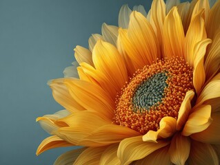 Vibrant sunflower, digital CG art, eye level angle
