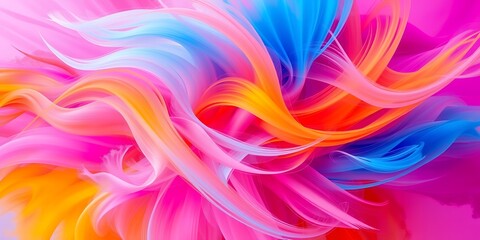 Obraz premium Abstract colorful swirls in pink blue and orange creating a dynamic and vibrant design art