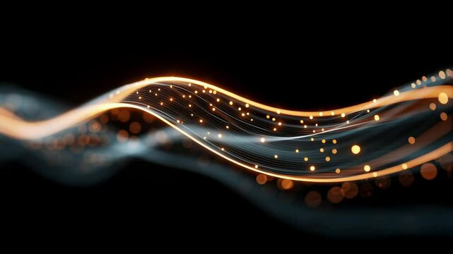 Quantum Wave Function Glowing Particle Flow Animation