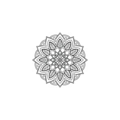 Circular pattern in the form of a mandala. Henna tatoo mandala. Mehndi style. Decorative pattern in oriental style. Coloring book page.
