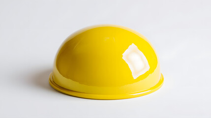 Fototapeta premium Bright Yellow Dome-Shaped Cake with Yuzu Mousse for Elegant Dessert Presentation and Culinary Delight