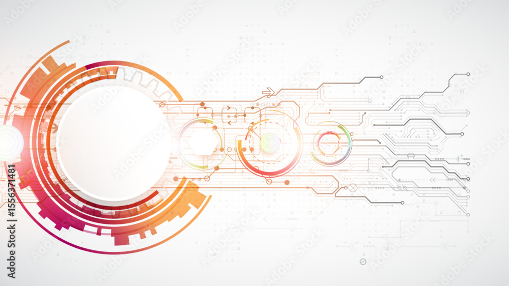 Aufkleber Abstraction on the theme of tech circles. Scientific and technological background. Vector background.