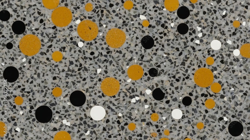 Aufkleber colorful circular patterns create a vibrant terrazzo surface design in a contemporary setting showca