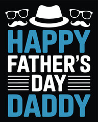 Happy fathers day stylish design with hat glasses and mustache illustration