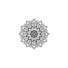 Circular pattern in the form of a mandala. Henna tatoo mandala. Mehndi style. Decorative pattern in oriental style. Coloring book page.

