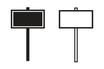 blank sign board on the road