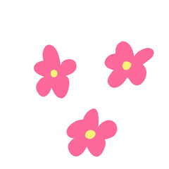 pink flowers on white background