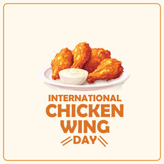  international chicken wing day vector logo 