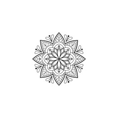 Circular pattern in the form of a mandala. Henna tatoo mandala. Mehndi style. Decorative pattern in oriental style. Coloring book page.
