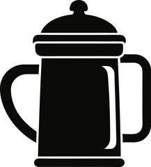 Beer Stein Mug With Lid Silhouette Vector Illustration