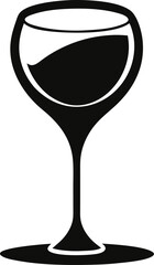 Classic Wine Glass Cocktail Silhouette Vector Illustration